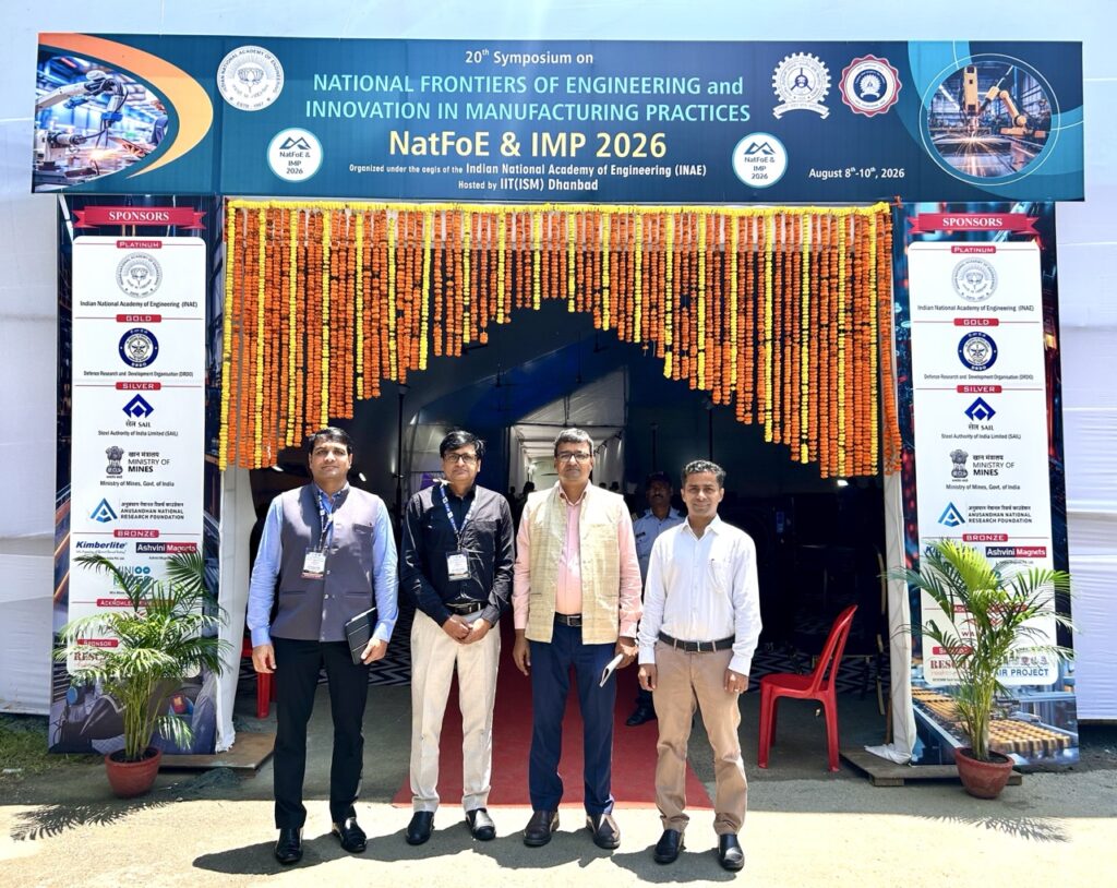 Rajeev Singh, Director of Sansar Green Mission from Giridih, Jharkhand, at IIT (ISM) Dhanbad during a national symposium on agricultural innovation and soil-testing technology.