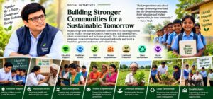 Rajeev Singh overlooking community development programs, highlighting social initiatives for building stronger communities and a sustainable tomorrow at Sansar Green.