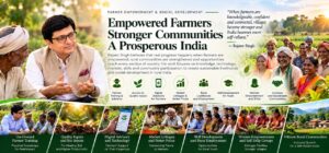 Rajeev Singh interacting with rural communities, highlighting farmer empowerment and social development initiatives for a prosperous India.