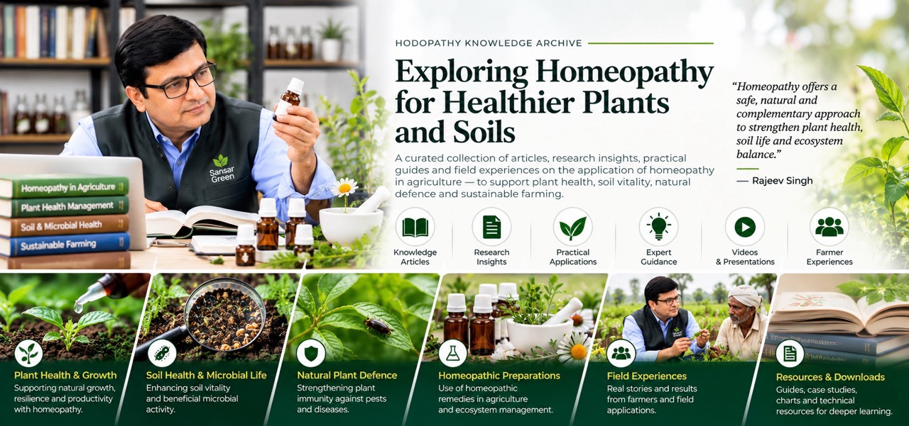 Rajeev Singh holding a remedy bottle while exploring homeopathy for healthier plants and soils as part of the Hodopathy Knowledge Archive at Sansar Green.